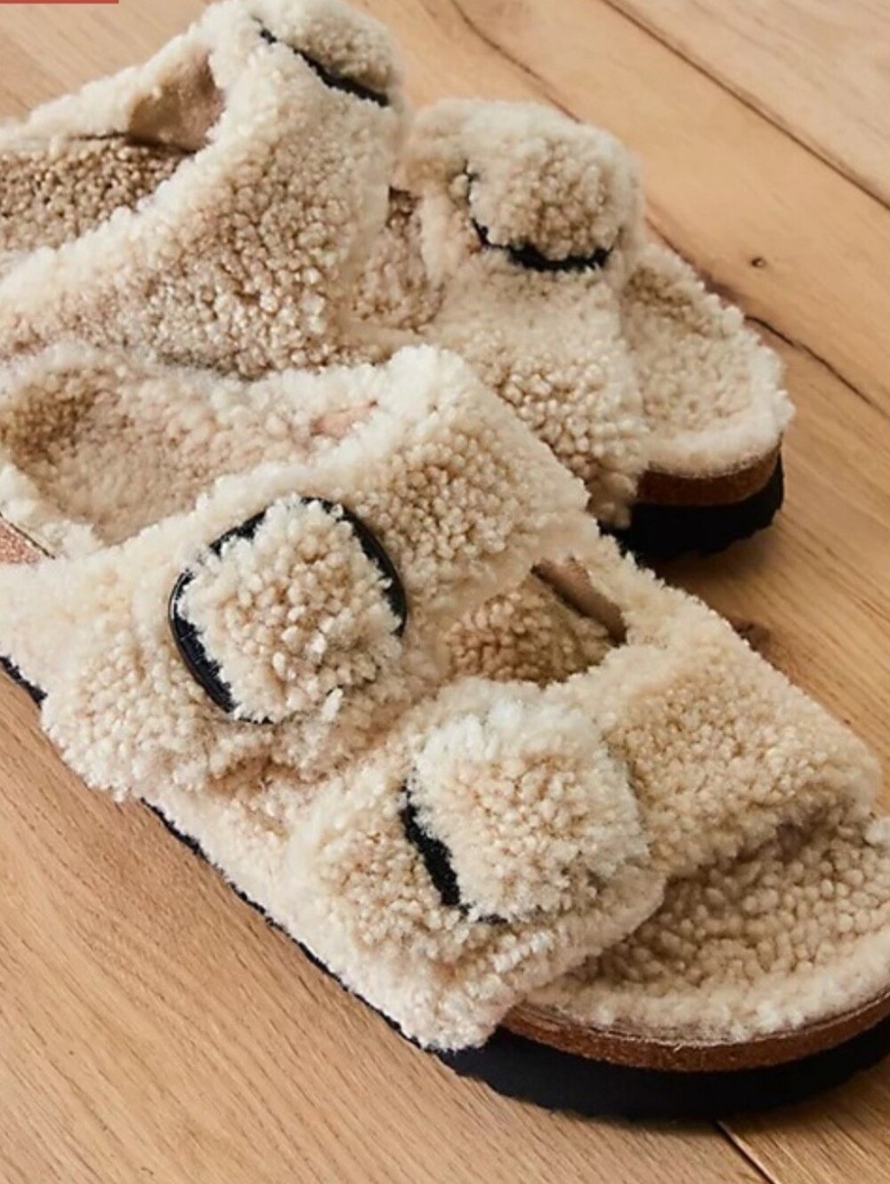 Birkenstock/papillio Womens Shearling Clog Slide Sandals - Cream Sz 7
